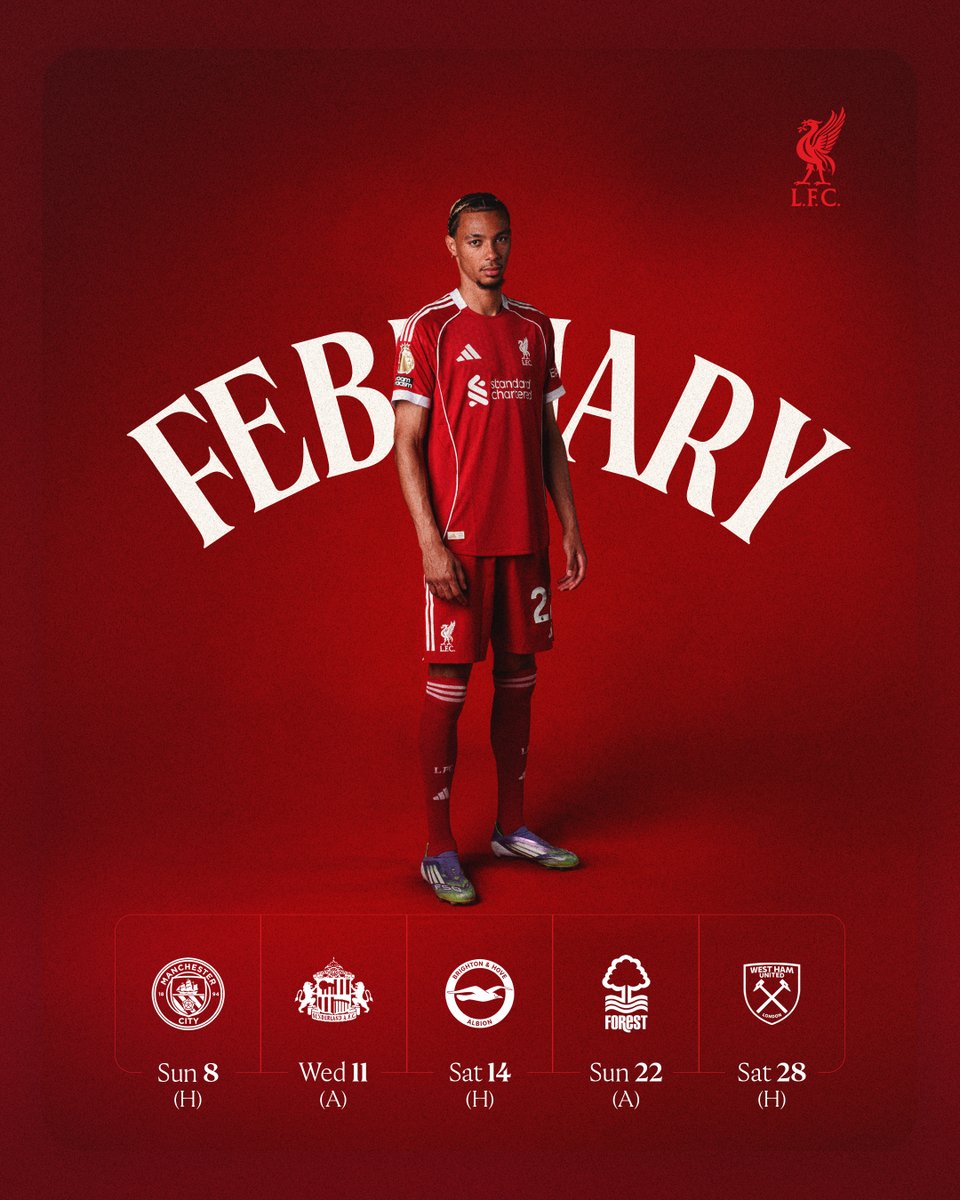 Our February fixtures 🗓️