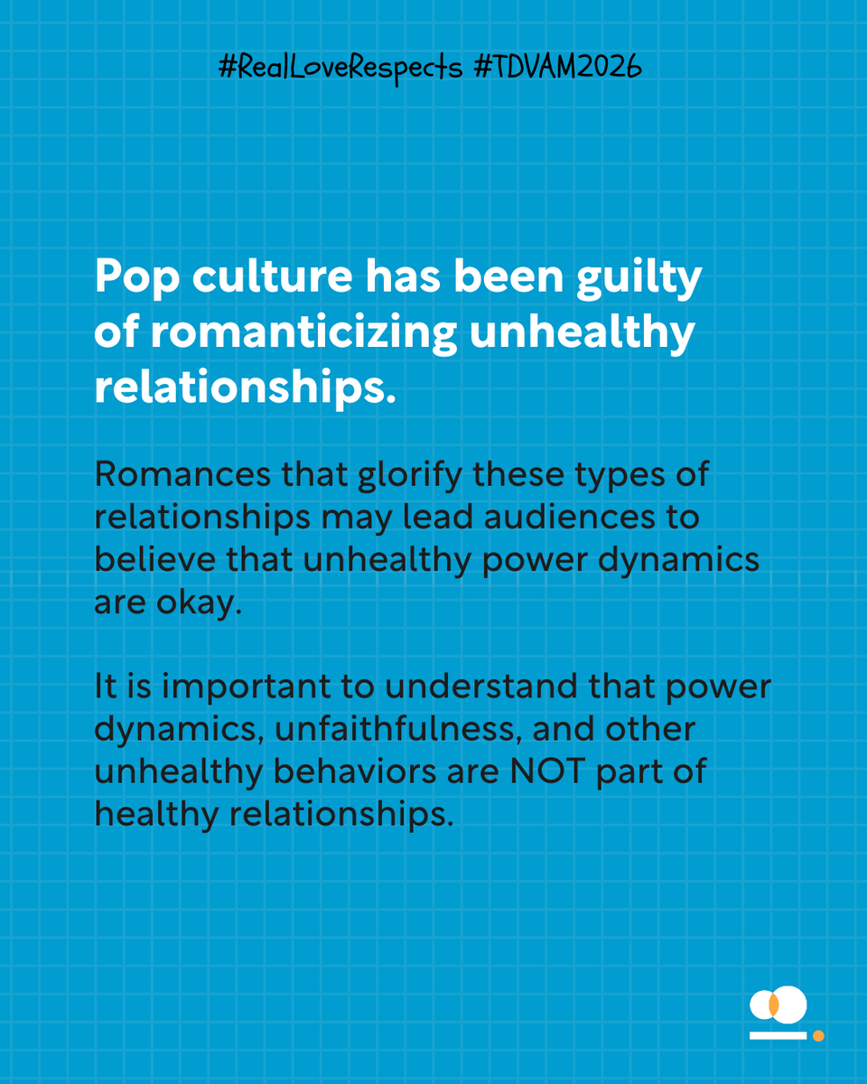Not every “love story” on screen shows love that’s actually respectful. Let’s rethink the relationships we see in media, which ones show communication, consent and care? #RealLoveRespects #TDVAM2026 #RespectWeek