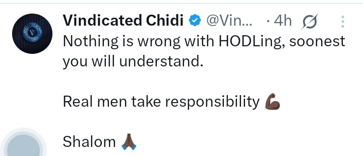 Better days are coming ✊
<a href="/Vindicatedchidi/">Vindicated Chidi 🕊</a> 

Shalom to you Sir 🙏