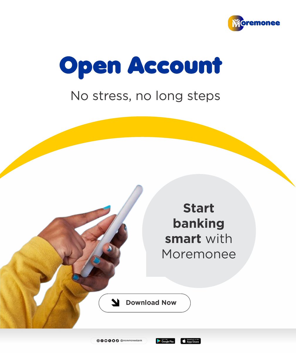 MoremoneeBank's tweet image. It's time to start banking with the smartest bank in town. Open a Moremonee account in under 2 mins. No stress, no long steps - download now and sign up: moremonee.short.gy/moremonee

#Moremonee #SignUp #GenZBank