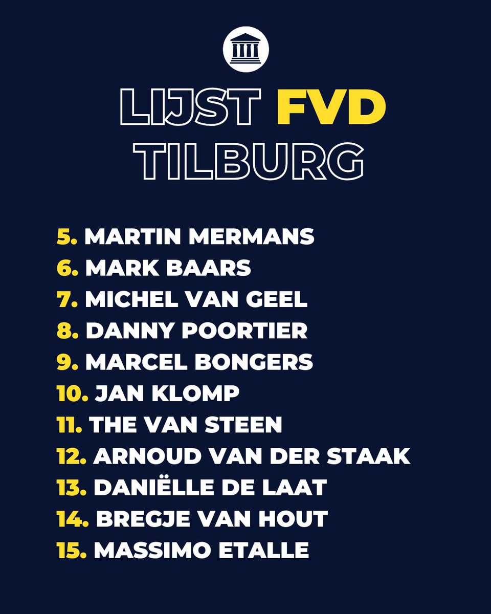 Met veel trots presenteren wij onze Tilburgse kandidatenlijst! 💙💛

We kijken uit naar een mooi resultaat en gaan vol energie de campagnetijd tegemoet! 💪🏼❤️