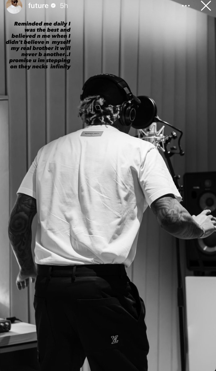 Future reminiscing about Young Scooter on Instagram:

“Everyday I miss u more and more”

“Reminded me daily I was the best and believed in me when I didn’t believed in myself… my real brother it will never be another. I promise you I’m stepping on their necks til infinity”