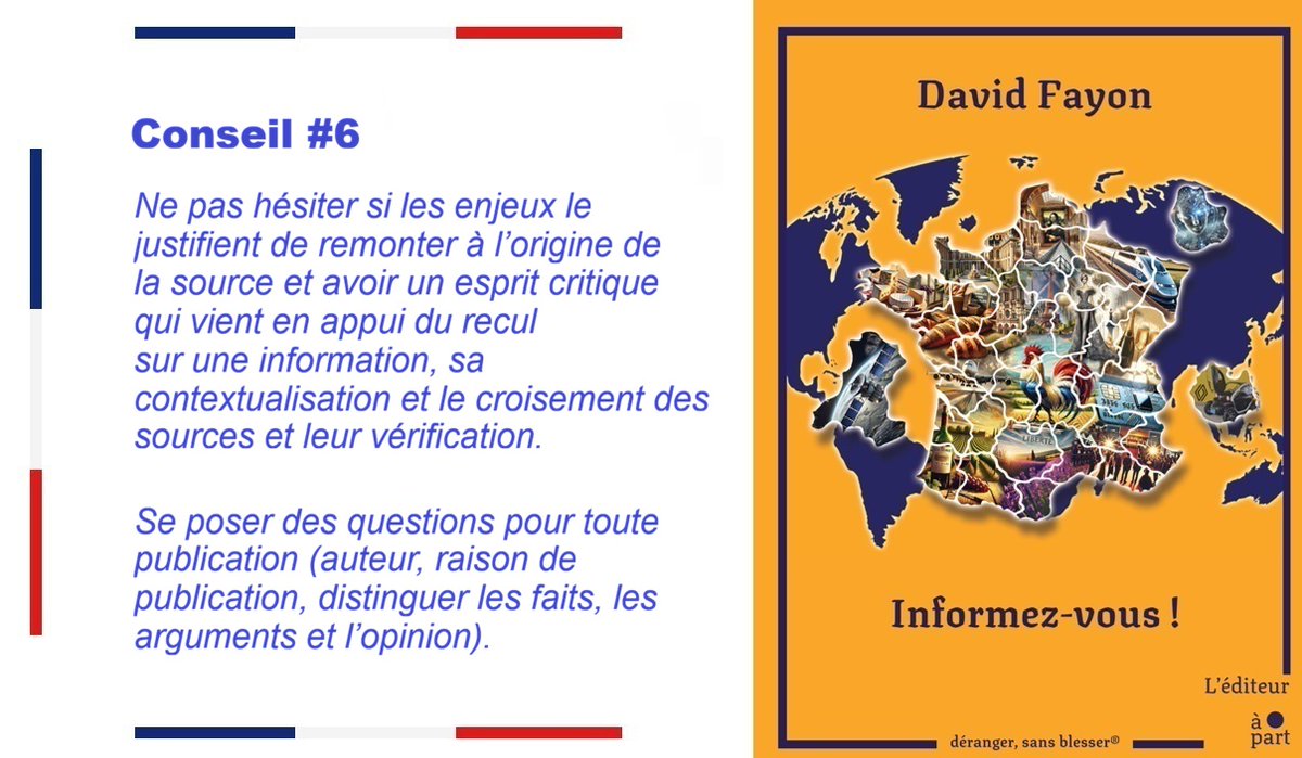 Informez__Vous's tweet photo. Ne pas hésiter à remonter à l’origine de la source et avoir un esprit critique qui vient en appui...
Conseil in livre Informez-vous ! https://t.co/P3jmPLjqmD
cc @verif_TF1LCI @SenseurFR @mmtchi @ErikLoridan @jmyremets @VirusWar @LaurentOzon @AlexisPhilo @despotica @rene_chiche https://t.co/XUvJqkb7D8