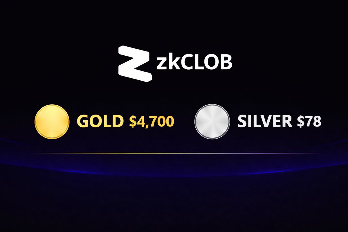 In today's volatile markets, tokenized RWAs like backed $GOLD &amp; $SILVER let you accumulate discreetly via zkCLOB's anonymous CLOB.

Perfect for grabbing these "discounted" levels amid macro uncertainty, all without exposing your moves on-chain.

Only on zkCLOB.com