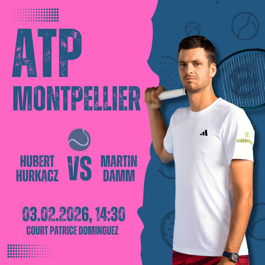 HubertHurkaczFC's tweet photo. 🇫🇷 ATP MONTPELLIER 🇫🇷
🇵🇱 Hubert Hurkacz vs. Martin Damm 🇺🇸
🗓️ 03.02.2026
🕢Court Patrice Dominguez, 14:30
📺 Polsat Sport 1, Tennis TV
JAZDA, HUBI! 💪💪💪
#Hubi #Hurkacz #TeamHH #TeamHubi #TeamHurkacz #HubiTeam #HubertHurkaczFanClub #HubiHero #Montpellier #HHFC #czasnatenis