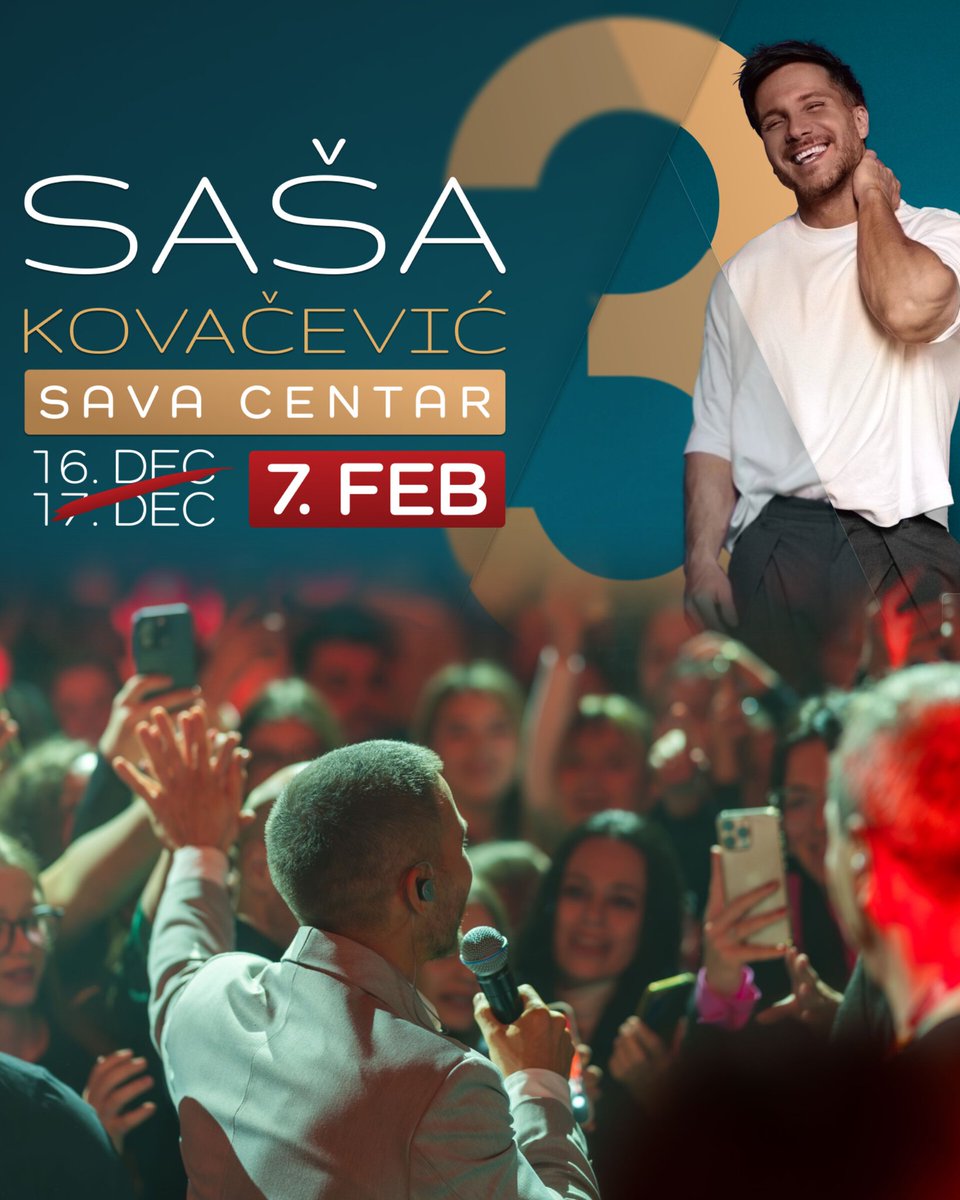 JOŠ 5 DANA | SAVA CENTAR | 07. 02. ⏳ tickets.rs/event/sasa_kov…