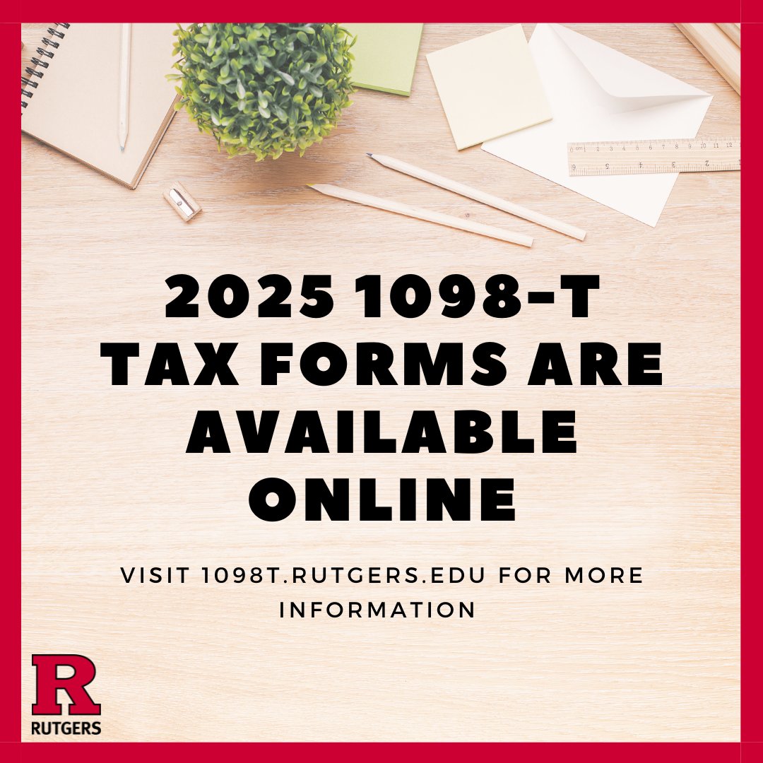 rustudentabc's tweet photo. Tax season is here! Download your 2025 1098-T form and find more information at https://t.co/LnT3VQCzBl. https://t.co/BkbLGoIzAW