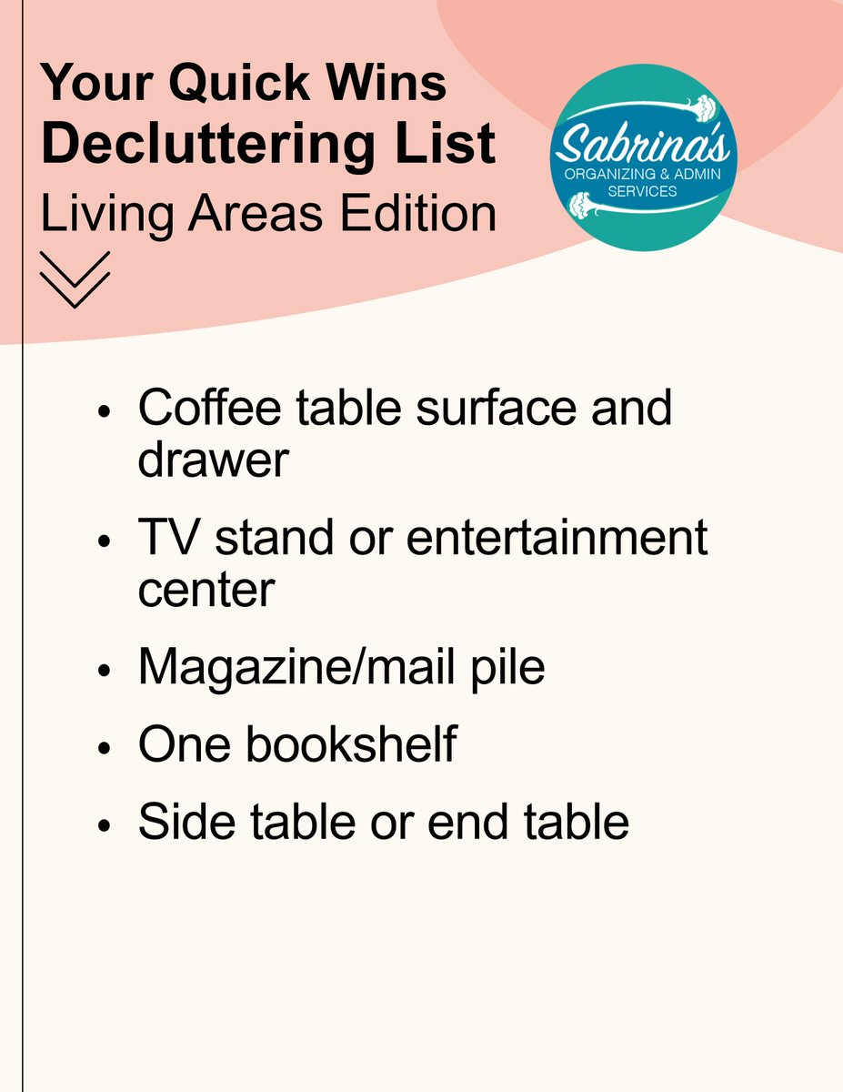 SMQorg's tweet image. Quick Wins! Do These Living Areas Tasks in 15minutes -30 minutes! Stop by my blog for more tips and tasks! ow.ly/v8Rw50XU9g0   #DeclutteringTips #HomeOrganization #QuickWins #OrganizedHome #sabrinasorganizing