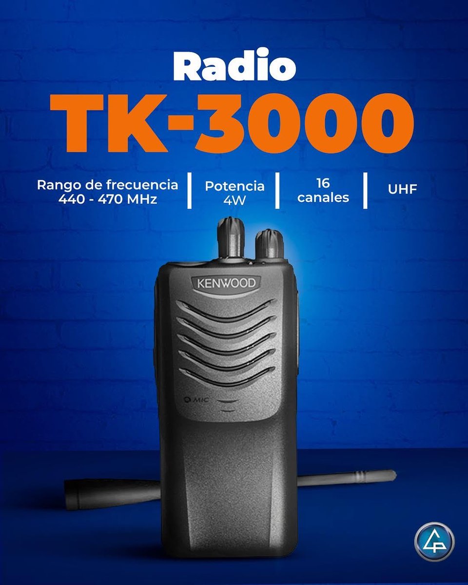 👉¡Te presentamos el TK-3000 de Kenwood!

Este radio es lo que necesitas para comunicarte en ambientes donde la cobertura telefónica es nula.

✅Diseño ergonómico y resistente.
✅Potencia de transmisión 4W.
✅Cuenta con banda UHF.

⭐️¿Te funciona esta opción?