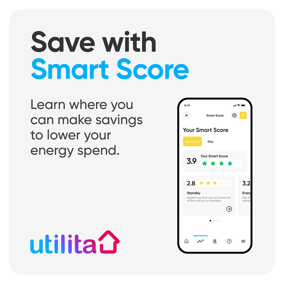 UtilitaEnergy's tweet photo. Tailored energy advice for my home? Yes, please…

You can check out which appliances use the most power in your home &amp; see how energy efficient you are - simply by heading over to #MyUtilita to check your #SmartScore ⚡ https://t.co/X3VK0AavAM