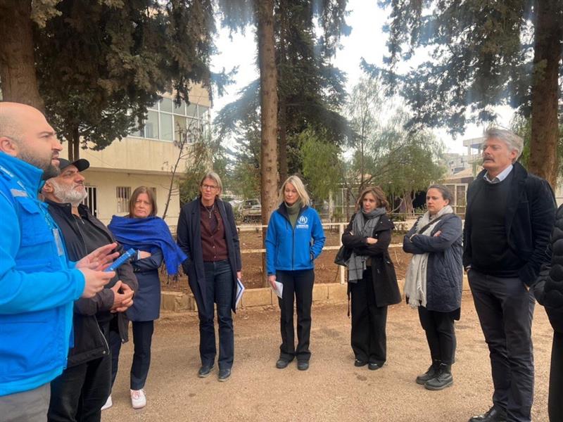 UNHCRLebanon's tweet photo. Thanks 🙏 to the Nordic 🇩🇰 🇫🇮 🇳🇴 🇸🇪 Ambassadors &amp; teams for meeting Syrian refugees in the Bekaa and discussing protection needs and safe, sustainable returns. 

Your steadfast partnership and support makes a real difference for displaced people and host communities in 🇱🇧. https://t.co/P5u8sZkN8D