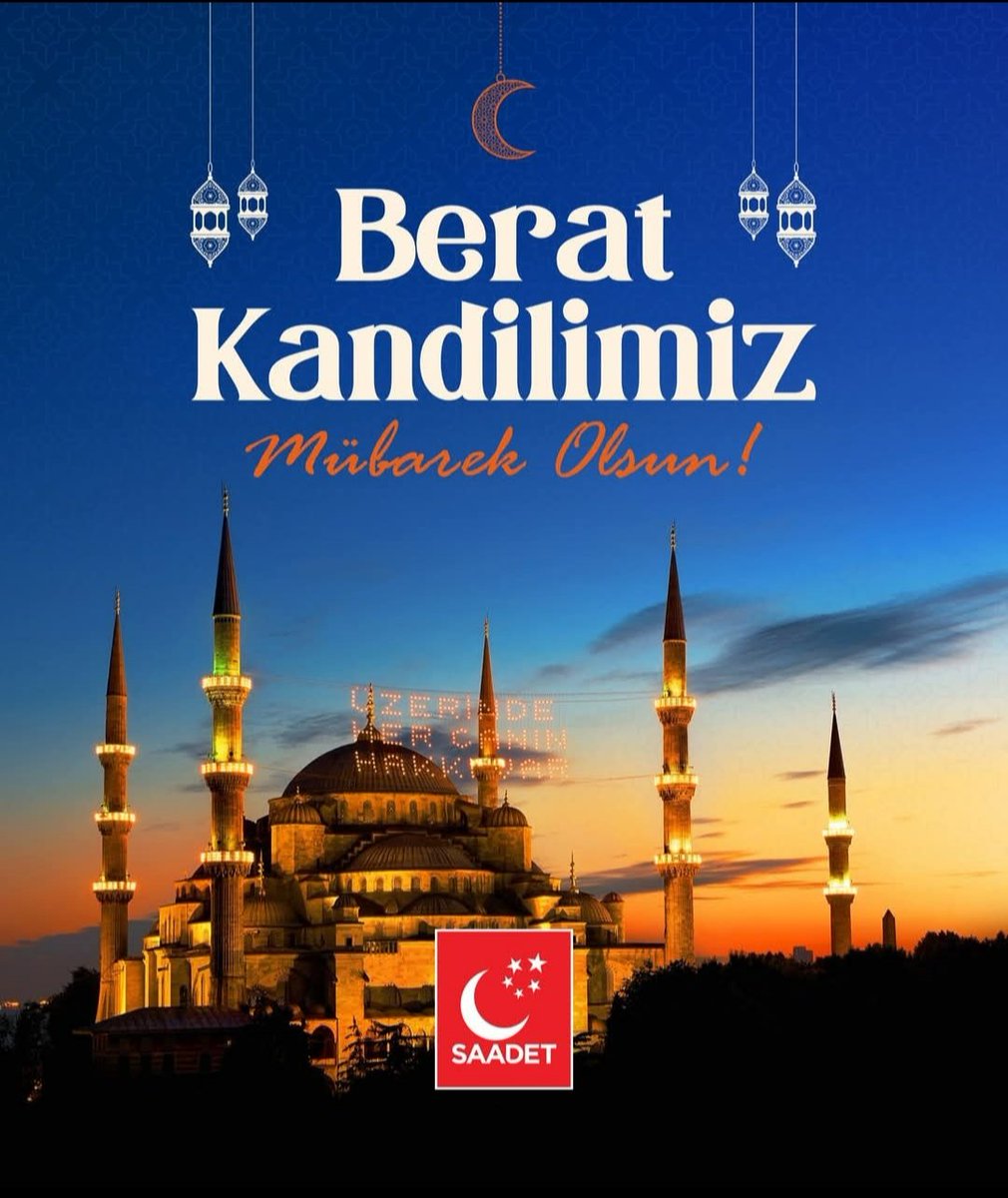 Saadet Partisi Silivri İlçe Teşkilatı olarak, Kalplerin arındığı mübarek Berat Kandili'nin aziz milletimiz başta olmak üzere tüm İslam aleminin ve insanlığın huzur, barış ve esenliğine vesile olmasını Rabbimiz'den niyaz ederiz.
Silivri Saadet