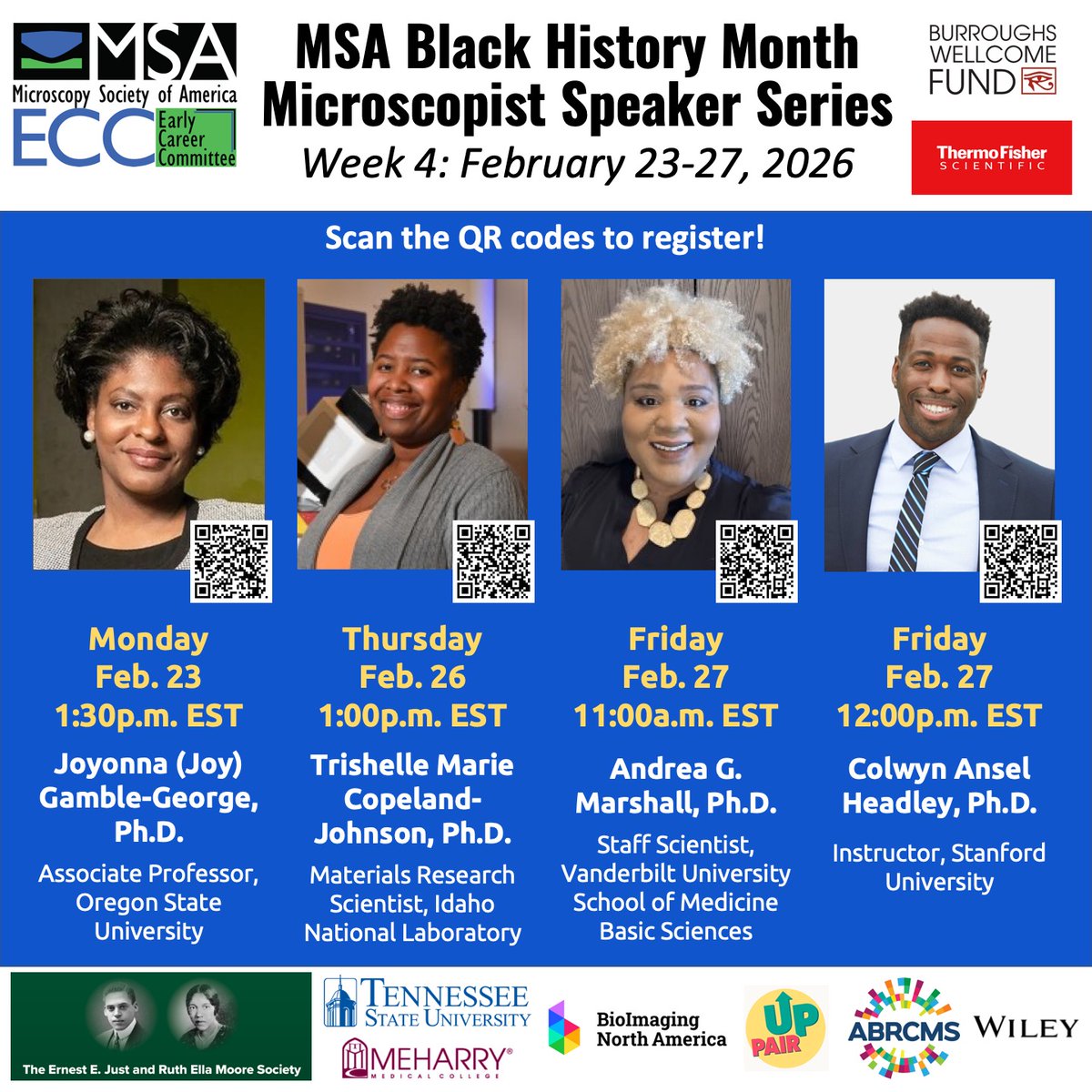 LynniciaM's tweet photo. Join us during February for the #MSA #Microscopy Speaker Series, featuring speakers working and collaborating across 2D imaging, 3D microscopy, and cryo-EM. Register at https://t.co/UoI9tH2P3Y #CryoEM #3DImaging https://t.co/udddYvn7uU