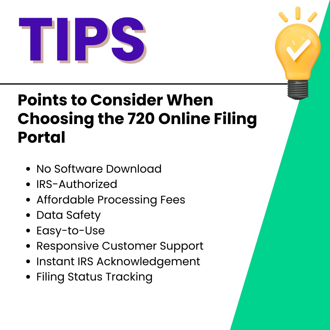 Quickfile_720's tweet image. The right 720 online filing portal makes compliance simple and stress-free. Before you file your FET, evaluate these points.

#taxtips #form720 #excisetax #quickfile720