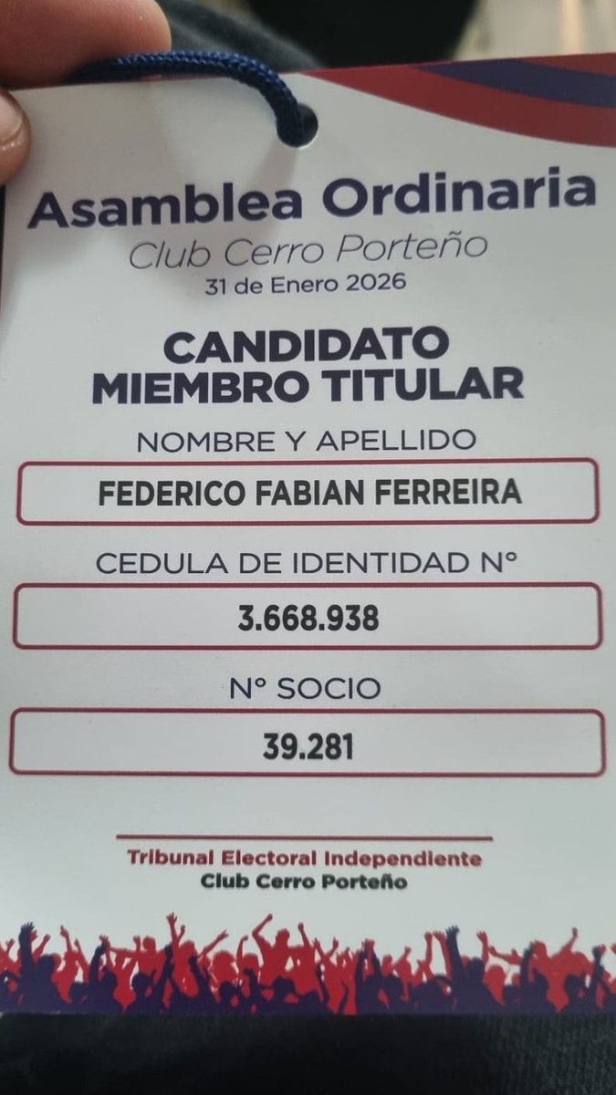 Me queda agradecer, a c/ persona que deposito su confianza en mi, cada socio, cada amigo, cada cerrista, que confió, ahora, toca empezar a tratar de seguir haciendo bien las cosas, pero desde adentro! Es el momento de caminar todos juntos, por el bien de nuestro amado Club!🔵🔴