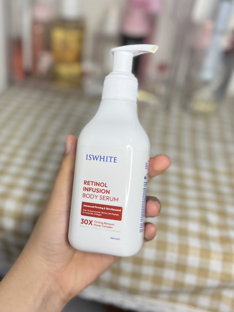 pinkykenn's tweet photo. cobain Ishwhite Retinol Infusion Body Serum 🧴✨

ini tuh produk baru dari Ishwhite, Retinol Infusion Body Serum 200ml! punya kandungan 7% Niacinamide, 28x Peptide Complex, 5x Ceramide, Collagen, Hydrolyzed Collagen dan udah BPOM https://t.co/PT3o4H6EXx