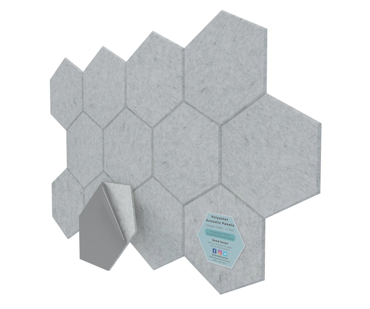 I just received Hexagon Polyester Acoustic Panels - 12 Pack | Eco-Friendly Sound Absorption | Easy Peel &amp; Stick Installation - Marble Gray by SoundAssured from justalter via Throne. Thank you! throne.com/kittyflutevt #Wishlist #throne