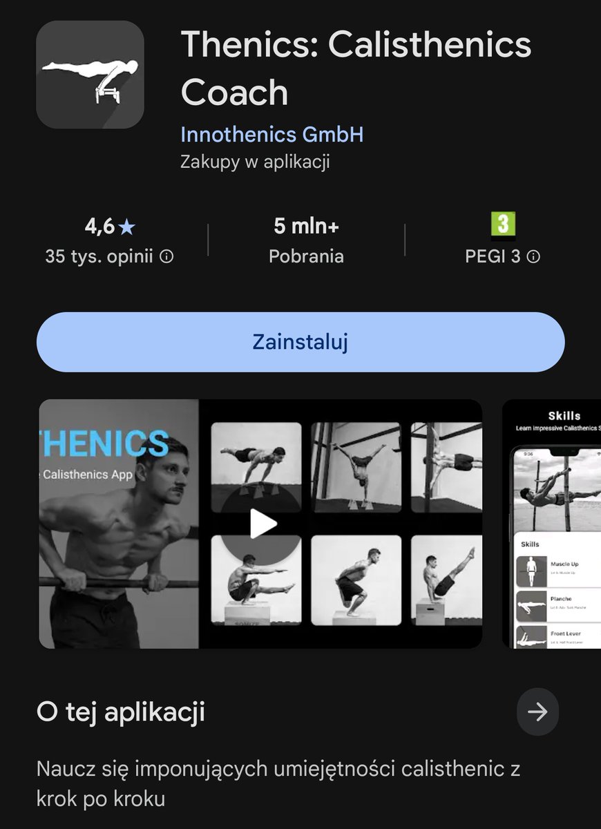 xVoYox's tweet photo. @DominikFelczak Polecam apke thenics, swojego m-up odblokowałem w kilka tyg i teraz wchodzi ładnie w serii 4s4-5p 💪😉
Dostępna na IOS i androida. 
Polecam serdecznie https://t.co/FYhtfwAdeP