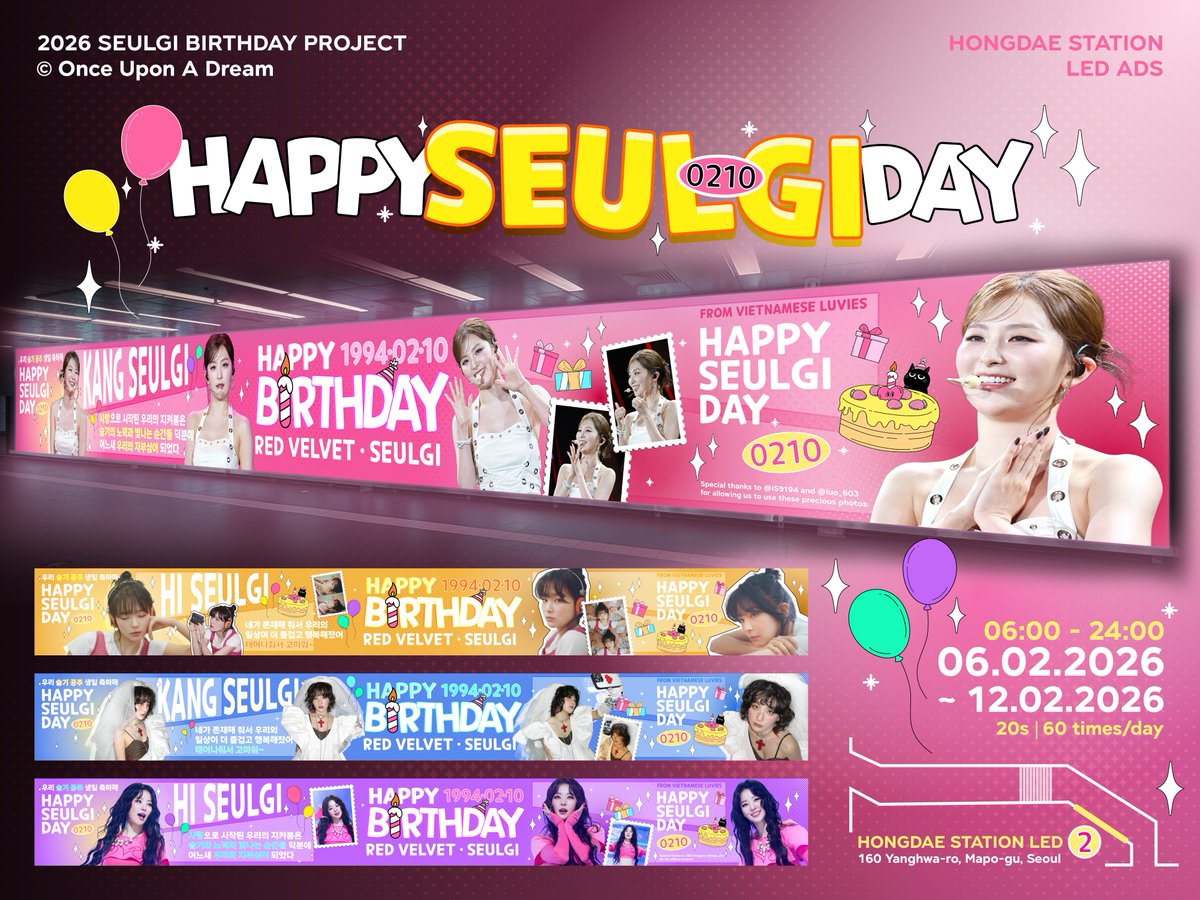 seulrene_bdaypj's tweet photo. 𝐇𝐚𝐩𝐩𝐲 𝐒𝐄𝐔𝐋𝐆𝐈 𝐃𝐚𝐲 💛
From Vietnamese Luvies 🇻🇳

📍 𝐒𝐞𝐨𝐮𝐥 𝐌𝐞𝐭𝐫𝐨 𝐋𝐢𝐧𝐞 𝟐 – 𝐇𝐨𝐧𝐠𝐝𝐚𝐞 𝐒𝐭𝐚𝐭𝐢𝐨𝐧 𝐒𝐜𝐫𝐞𝐞𝐧 𝟐

🌟 Duration: 20s (60 times/day)
⏰ 06:00 AM - 00:00 AM
🗓 06.02.2026 - 12.02.2026

#HappySeulgiDay #SEULGI #슬기 #RedVelvet #레드벨벳 https://t.co/1O3WAozHMX