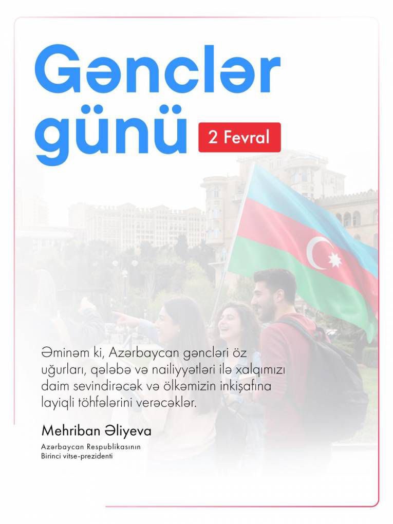 Sriyy23275's tweet photo. Gənclərin təşəbbüsləri gələcəyimizi formalaşdırır. Milli dəyərlərimizi qoruyaraq yeniliklərə açıq olaq. #2fevral #GənclərGünü #PartiyaGəncləri https://t.co/jJLxBYXFLD