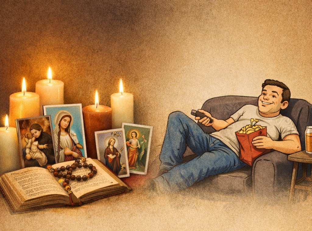 SacerdosMariae's tweet image. Hay quienes no se pierden una novena.
Velas, estampas y fórmulas, todas.
Pero cuando toca imitar la vida del santo…
eso ya lo dejamos para más adelante.

La devoción es buena.
La imitación es el Evangelio vivido.
Y ahí ya no basta con rezar: hace falta convertirse.

#Devoción