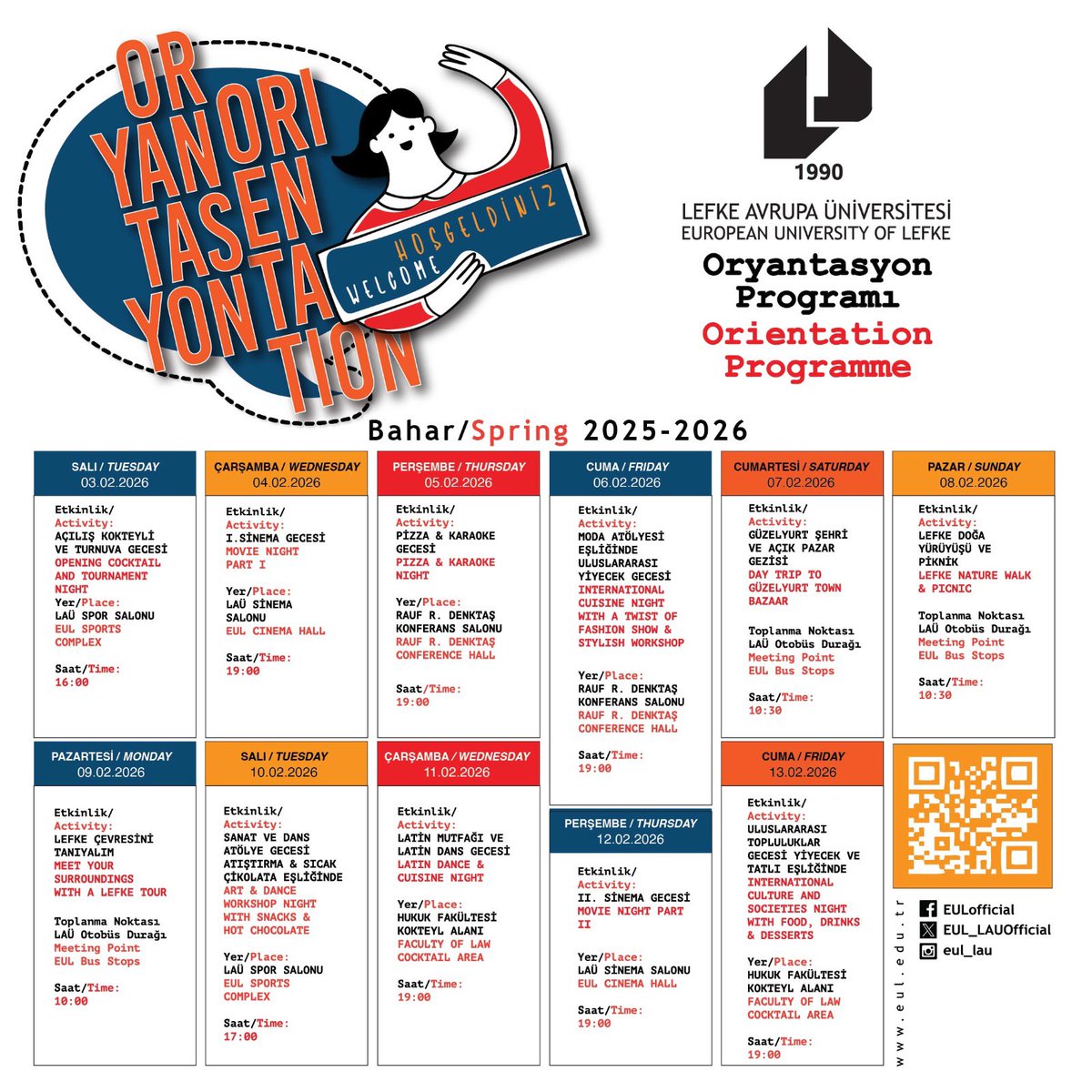 #Welcome / #Hoşgeldiniz

#Oryantasyon Programı / #Orientation Programme

#laü #europeanuniversityoflefke #lefkeavrupaüniversitesi #eul #bahar2026 #spring2026