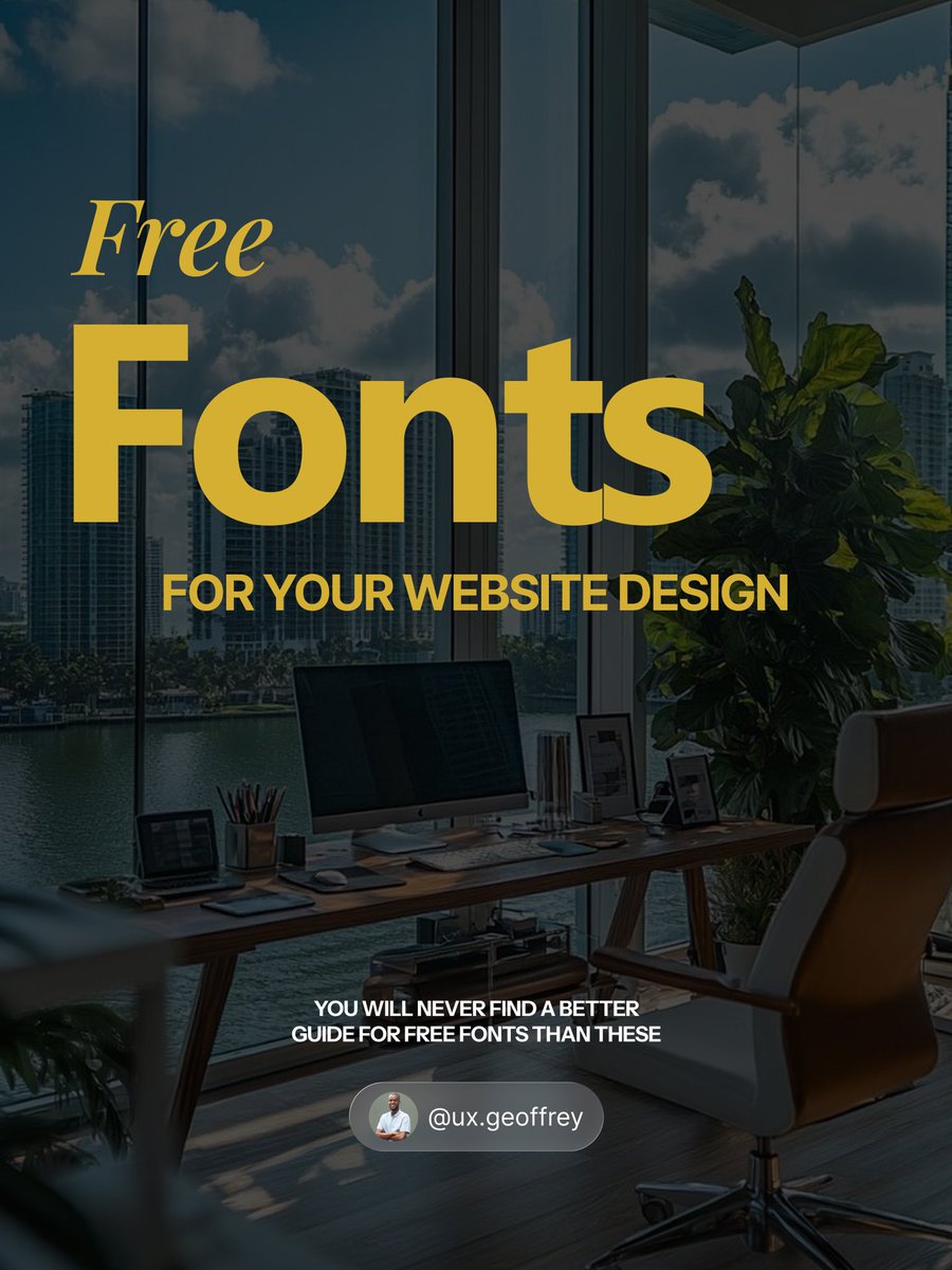 Bad font pairing ruins great websites. ❌
Good pairing makes them feel premium. ✅

5 FREE font pairs I use in web design:

• Playfair + Inter
• Poppins + DM Sans
• Montserrat + Open Sans
• Bebas Neue + Inter
• Lora + DM Sans

Rule: bold headlines, simple body text.