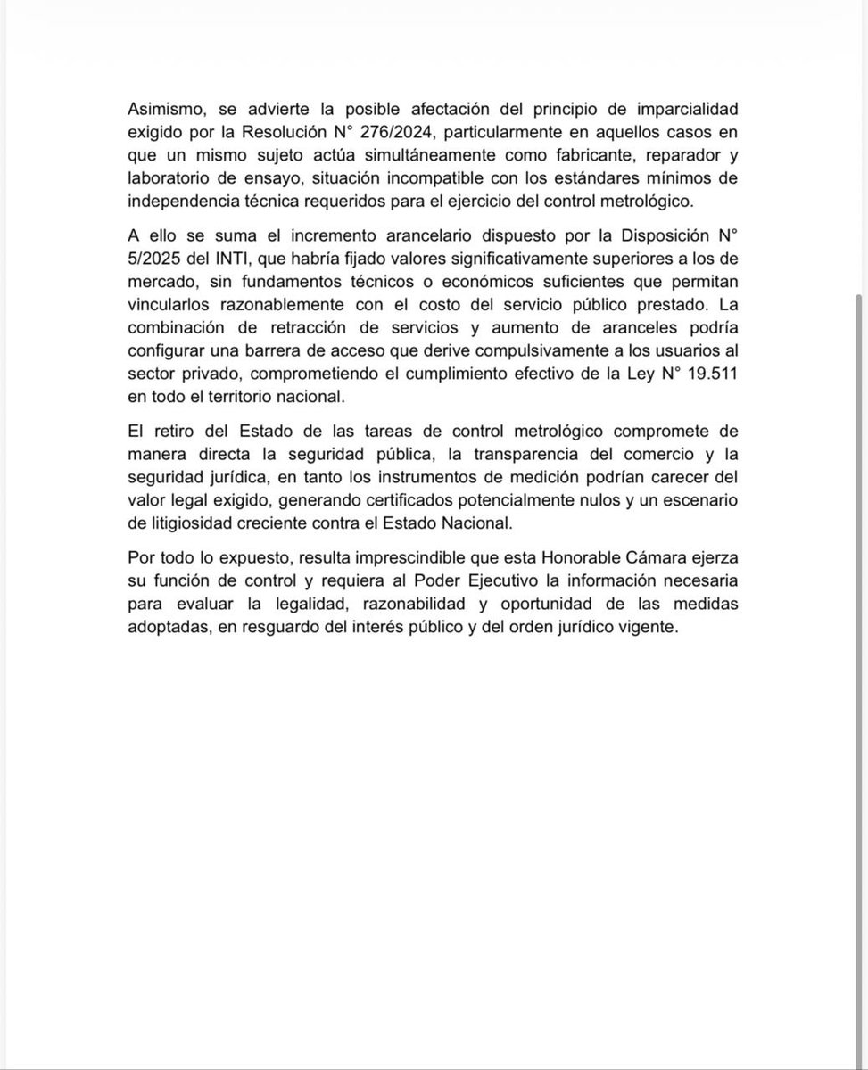 NicolasdelCano's tweet image. El gobierno quiere vaciar el INTI y dejar las mediciones en manos privadas. Menos control y más negocio para unos pocos. Pedimos informes sobre la Resolución 213/25, que dispuso el cese de actividades del programa de metrología legal del Instituto, poniendo en peligro la…