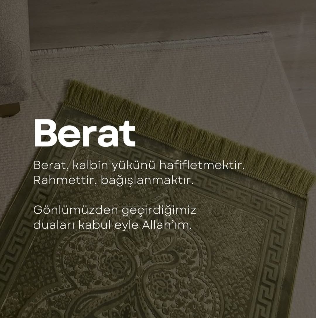 Berat, arınmaktır. 
Rahmettir, bağışlanmaktır…

Gönlümüzden geçirdiğimiz duaları kabul eyle Allah’ım. ✨

Berat Kandilimiz mübarek olsun🤲🏻🌸