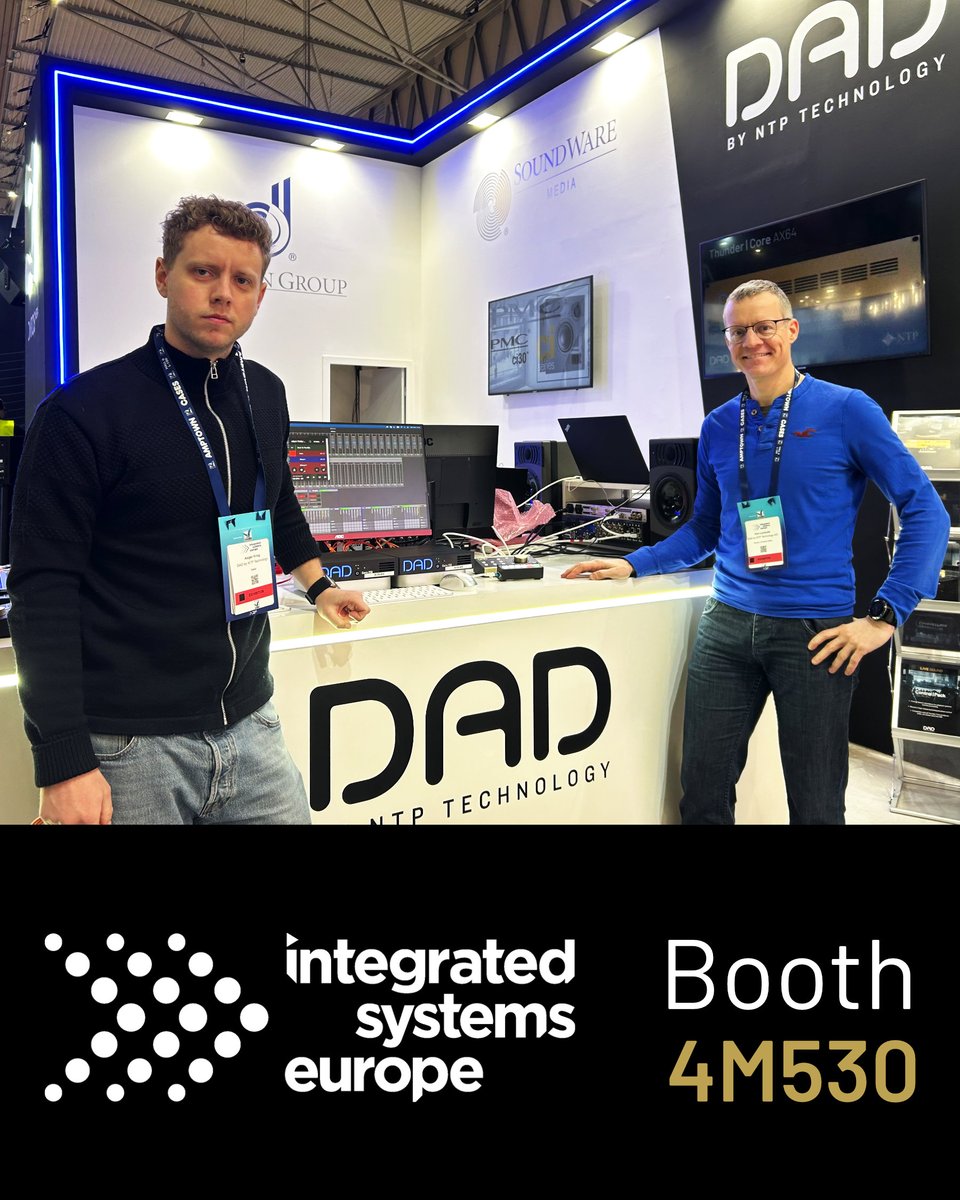 DigitalAudioDK's tweet photo. ISE 2026 kicks off tomorrow, and Asger Krog and Kim Lumholtz are ready to welcome you at Booth 4M530! 😀
Also, make sure to pencil in one or more of our daily sessions at 11:00, 14:00 and 15:30: https://t.co/5R6TaqVJUt
#iseshow #ise2026 #digitalaudiodenmark #proaudio #dadaudio https://t.co/fQmNVrVPdZ