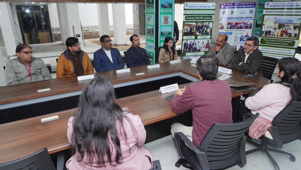 csiriiim's tweet photo. Empowering ideas, enabling startups 
CSIR–IIIM Jammu organised a workshop on grant writing and startup funding, bringing together innovators, scientists and young entrepreneurs to explore funding and incubation opportunities.

Director CSIR–IIIM Dr. Zabeer Ahmed highlighted the importance of innovation-led enterprises, while chief guest Iqbal Choudhary, CEO SKUAST Srinagar and former Director of Agriculture, shared insights on agri-based startup potential in J&K. 

The programme marked another step towards strengthening the region’s startup ecosystem.

#CSIRIIIM #IIIMJammu #StartupEcosystem #Innovation #GrantWriting #StartupFunding #MissionYuva #BioNEST #Entrepreneurship #JammuAndKashmir #StartupsIndia