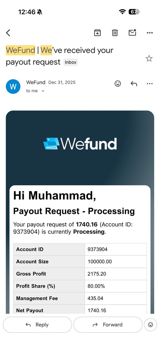 BilalKhan_Fx's tweet photo. One Payout Pending from 35 days and another @wefundofficial review it for further 15 working Days😂

What is your opinion and mention them?

@trustedprophub @propfundsquad @PropFirmMedia @propworldnews @Payout_cases @propfirmeye https://t.co/Av9SpAzq4Q