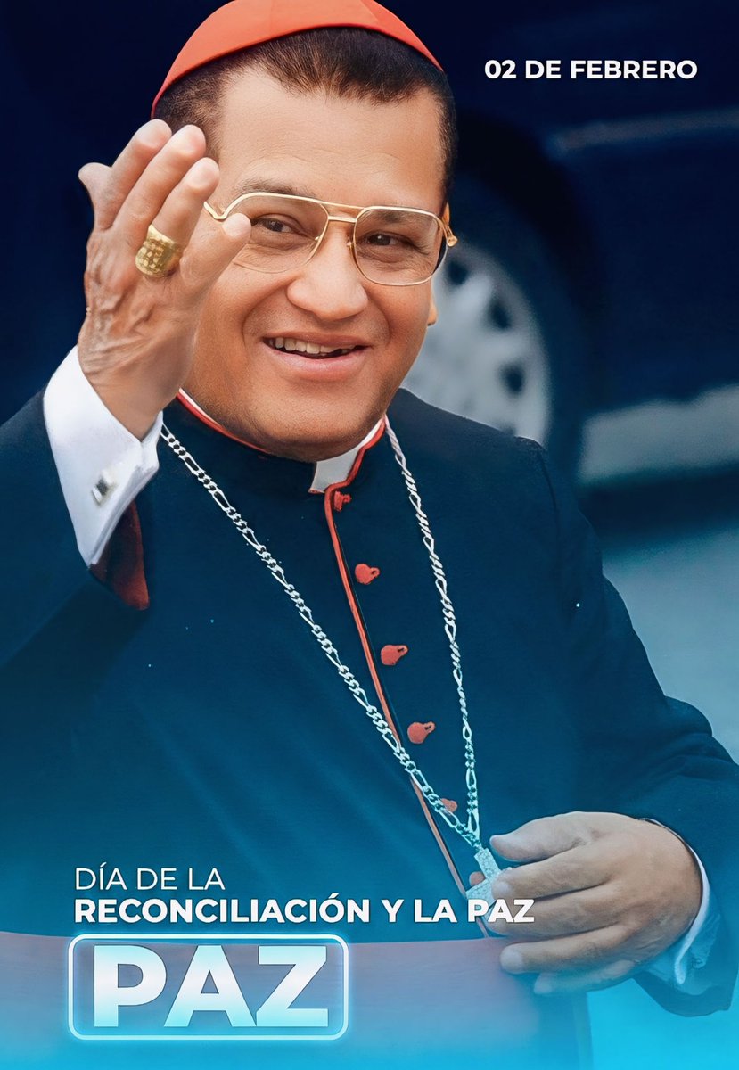 🔴Este 2 de febrero, Día Nacional de la Reconciliación y la Paz, Nicaragua honra el centenario del natalicio del Cardenal Miguel Obando y Bravo.

 Cardenal de la Paz. Su ejemplo de fe profunda, amor al prójimo #Nicaragua