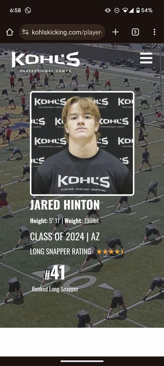 JaredHinton14's tweet photo. 4.5 Star Long Snapper-Returning From Mission in AQP Peru

Measurables:
Height: 5´11
Weight:200
40 yd Dash: 4.68sec
GPA:4.1
Other positions: Running back and Return specialist

Email: Jaredhinton@missionary.org(or chats on X) https://t.co/RV6CVwvxVv