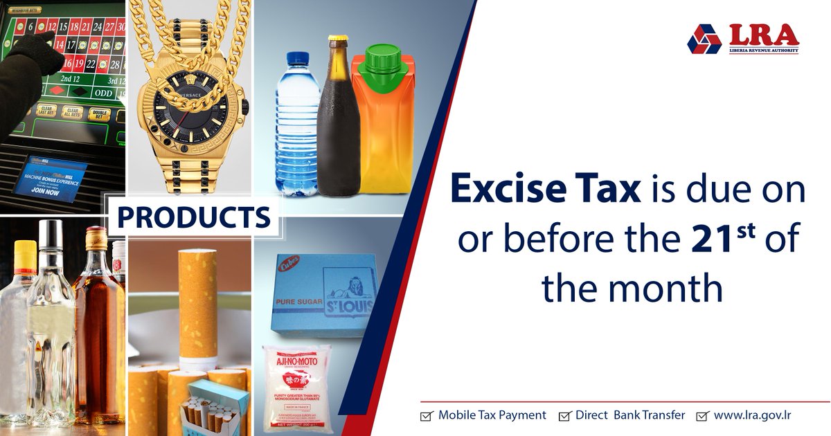 liberia_revenue's tweet image. Filing &amp;amp; Payment of #Excise #Tax
for the Month of #January is #February 2⃣1⃣-2026
#PayTaxWeAllEnjoy