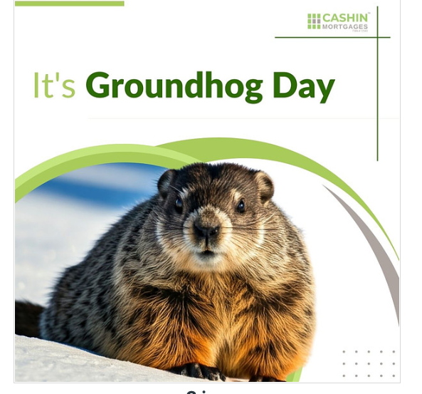 CashinMortgages's tweet photo. It’s Groundhog Day! 🐾

The groundhog saw his shadow, signaling a longer winter, but it’s always a smart time to plan your mortgage.

#CashinMortgages #GroundhogDay #HomeFinancing #OntarioHomes #MortgageExperts #WinterOrSpring https://t.co/mWwZxTtvBj