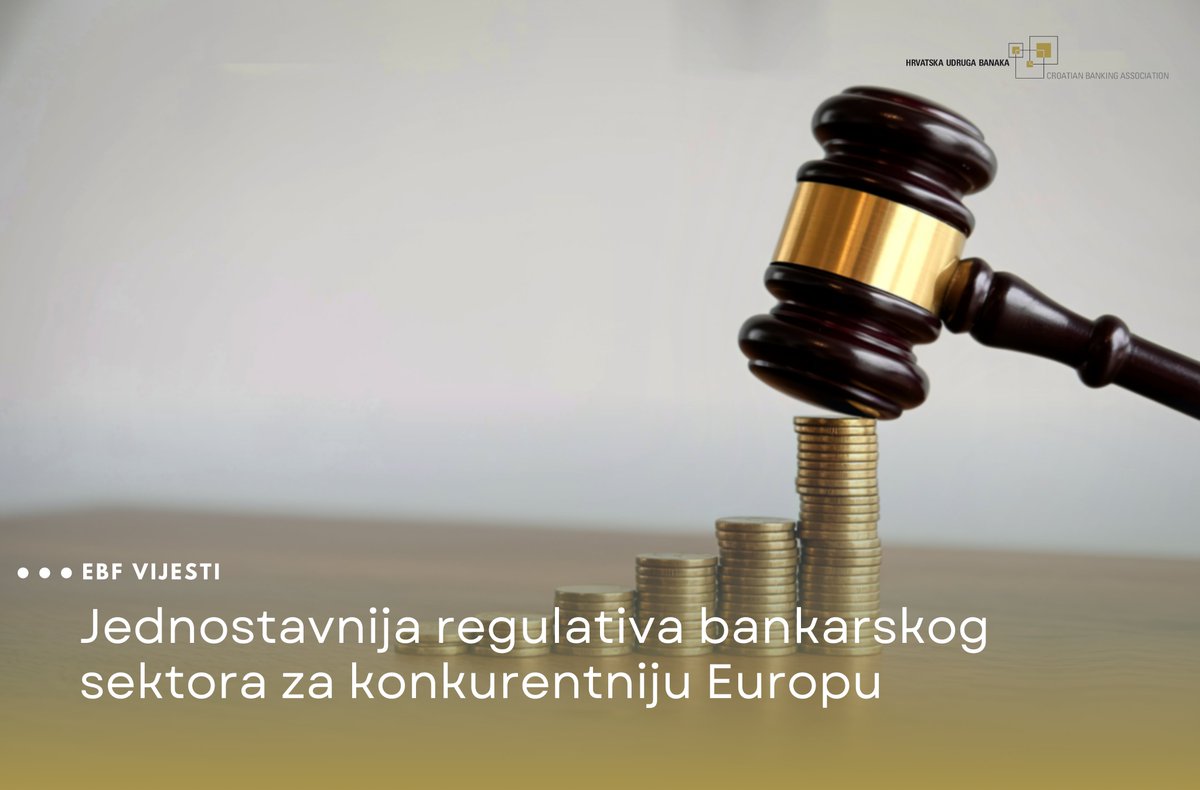 📌 <a href="/EBFeu/">European Banking Federation 🇪🇺</a> poziva Europsku komisiju na pojednostavljenje bankarske regulative kako bi banke mogle učinkovito financirati rast, inovacije i strateške prioritete EU-a.

🔗bit.ly/4t8PHM1
#EBFvijesti #Bankarstvo #Regulativa