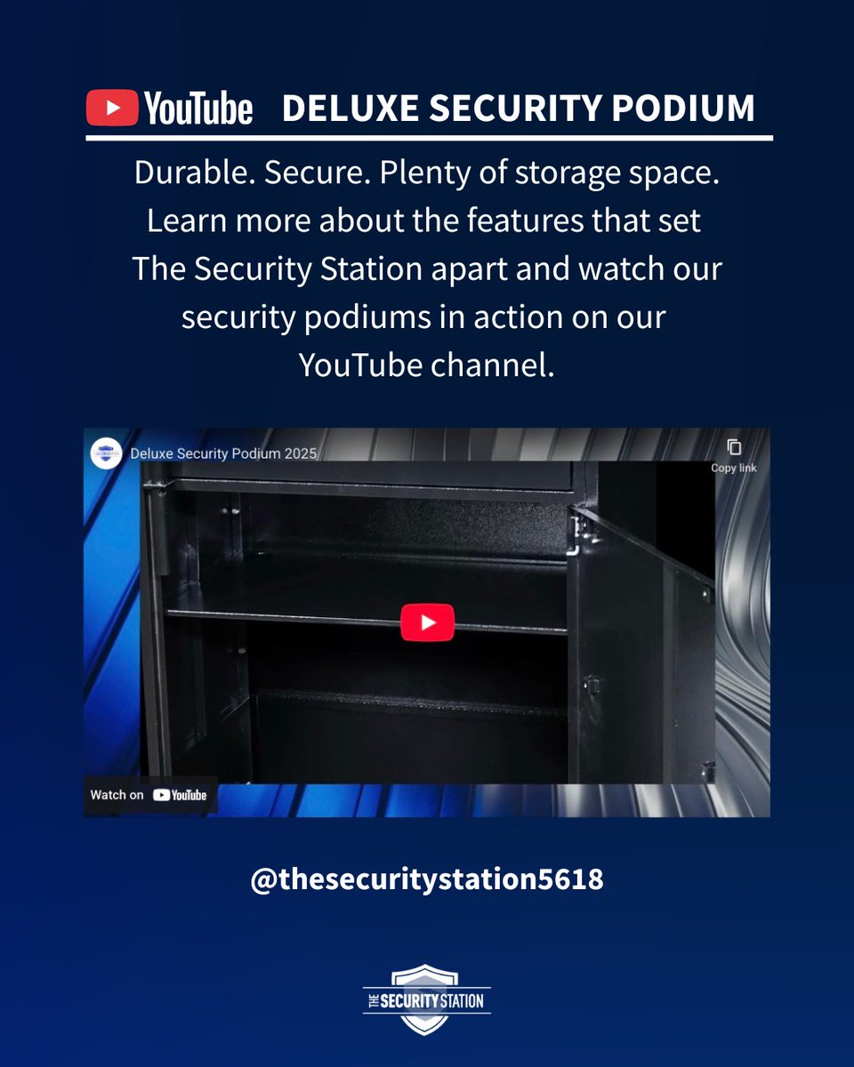 TheSecStation's tweet photo. 🛡️🎒🎬 The Security Station offers toughness, protection, and storage.  Explore features that make our podiums stand out and see them in action. #MaximumSecurity #SpaciousStorage #WatchOnYouTube #TheSecurityStation🛡️ https://t.co/PUfsOfY5Wl
