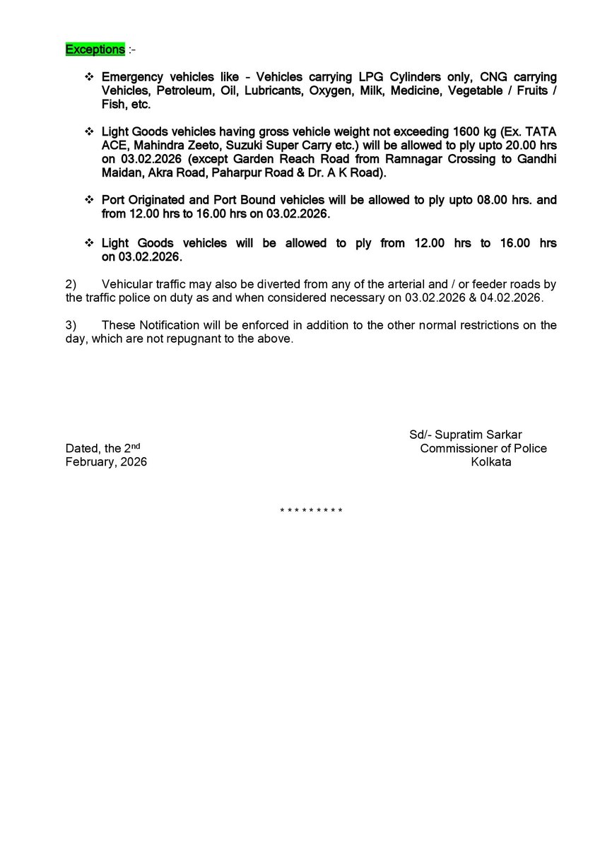 Kolkata Traffic Police tweet media