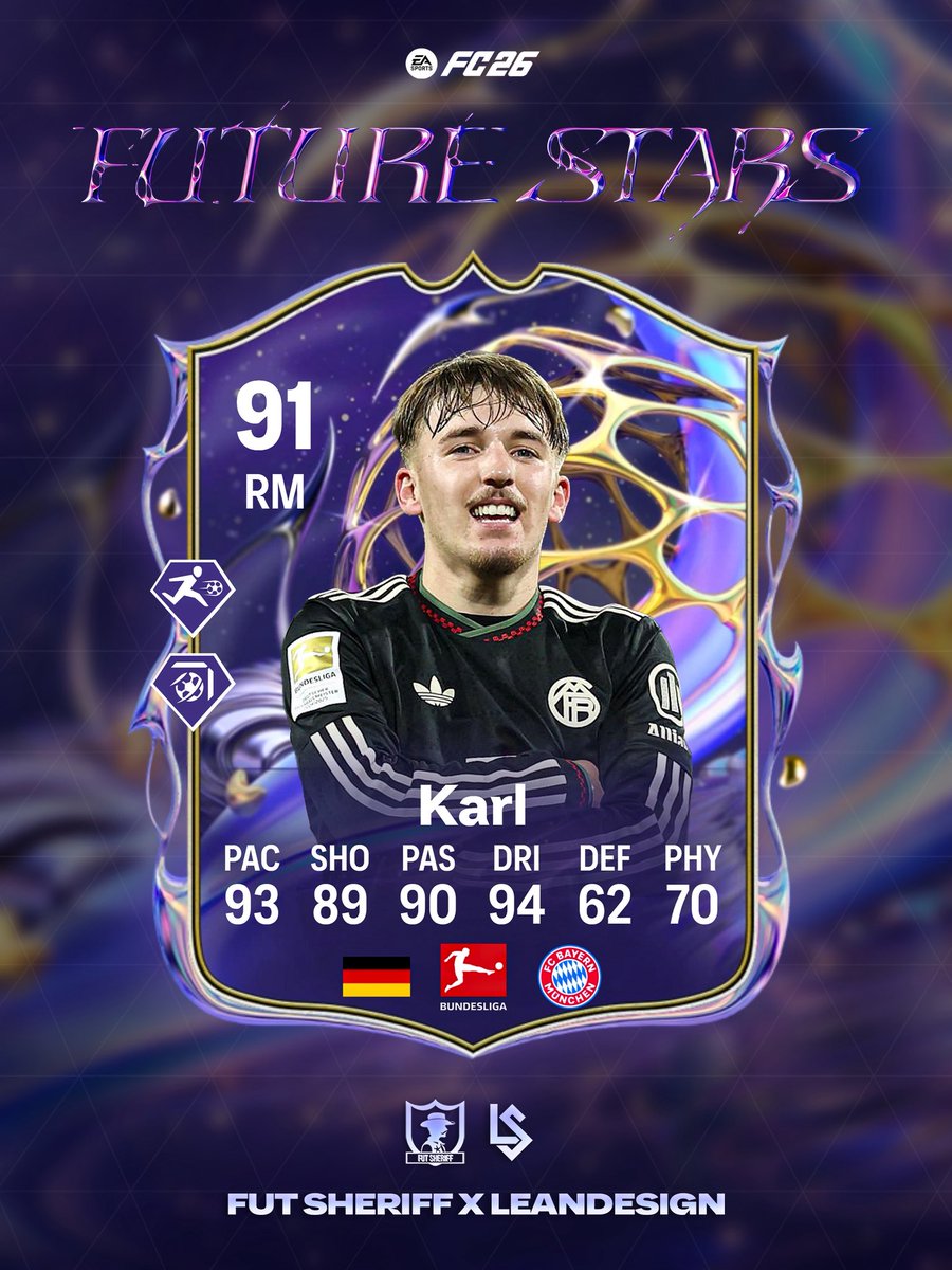 🚨💣💣 Karl 🇩🇪 is coming as FUTURE STARS PLAYER SOON! 🔥🔥🔥🔥

Stats are prediction 👀

Follow <a href="/FutSheriff/">Fut Sheriff</a> ✅ #FC26