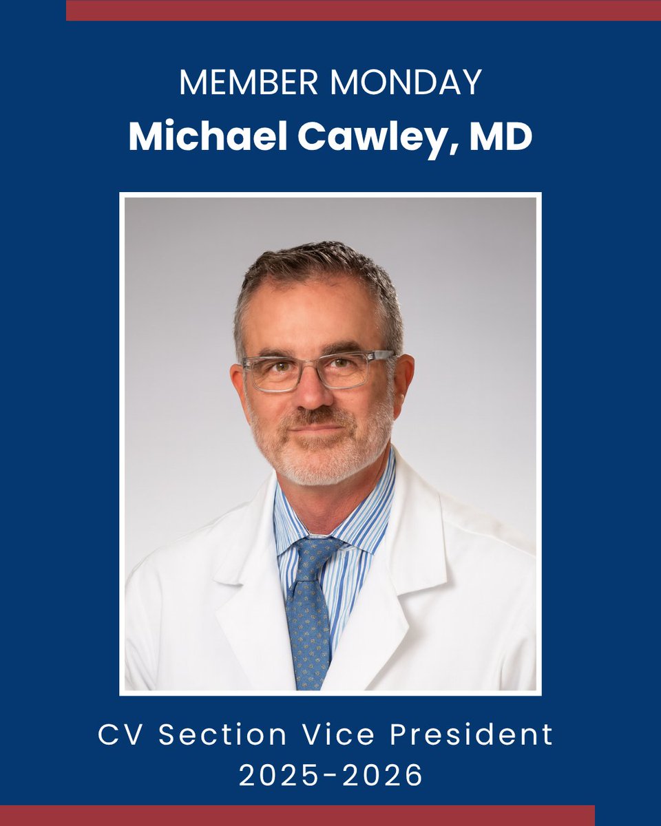cvsection's tweet image. Today, we’re proud to highlight Dr. Michael Cawley, Vice President of the CV Section and a leader in cerebrovascular and endovascular neurosurgery.

Dr. Cawley continues to advance patient care, training, and research across the field.

#MemberMonday #CVSection #Neurosurgery