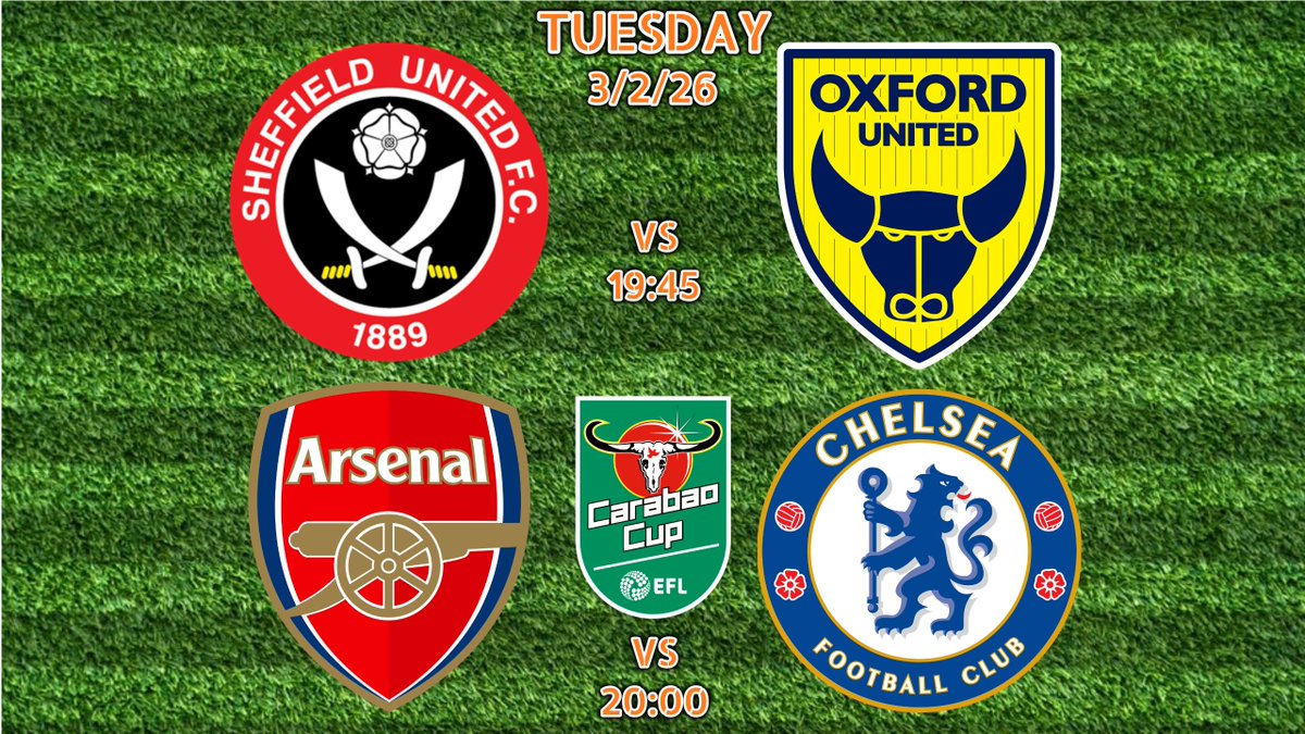 Live tonight .....

⚽⚔BLADES⚔ v Oxford United ⚽19:45
⚽🏆Arsenal (3) - (2) Chelsea🏆⚽20:00

Watch BOTH games LIVE here @ Steelers Sports Bar
