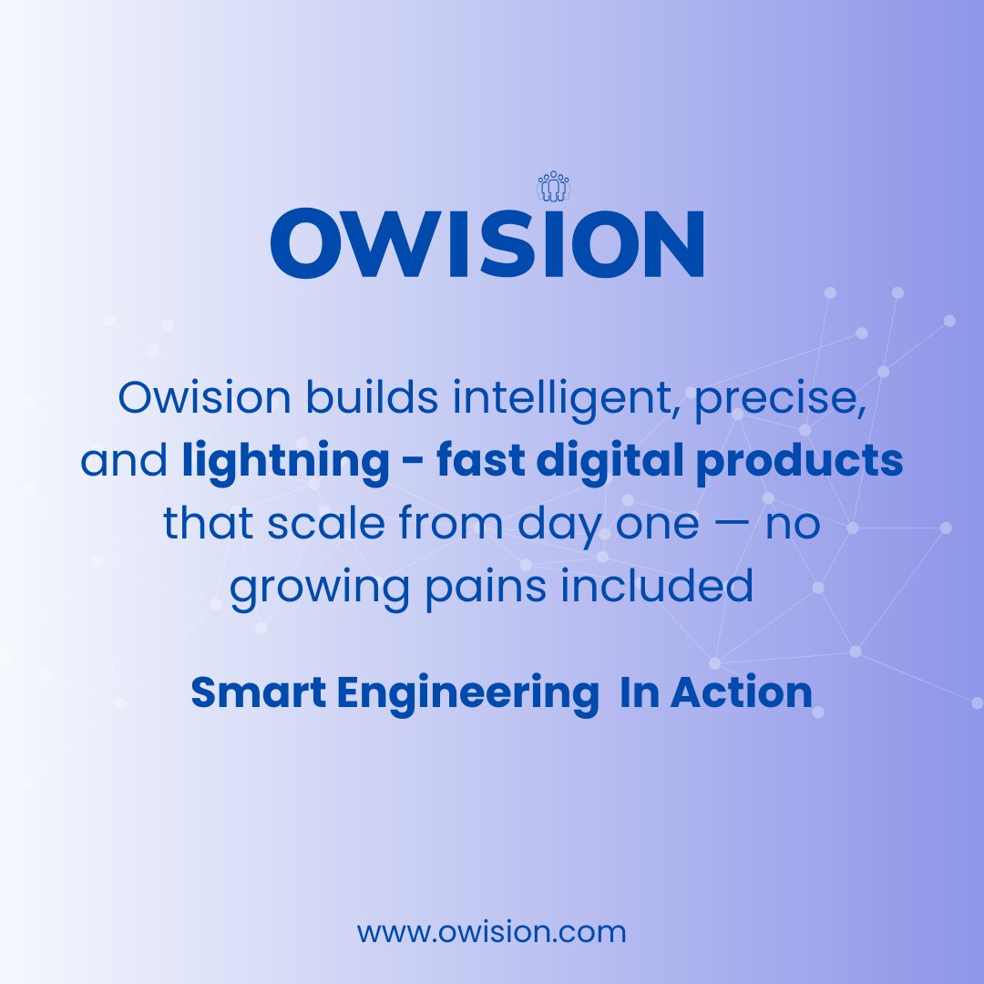 Owision_SE's tweet photo. 🔍 Precision. Velocity. Intelligence.

At Owision, these aren’t just promises — they’re the way we build.

#OwisionAB #WebDevelopment #MobileAppDevelopment #SoftwareDevelopment #CustomSoftware #ProductDevelopment #AIDrivenDevelopment #DigitalTransformation #AutomationInTech https://t.co/I6KYmB6Z5m