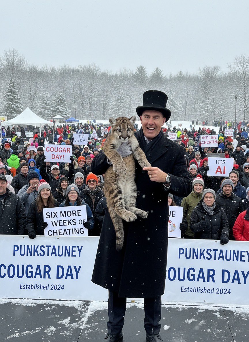 JuilusT71949's tweet photo. Drumroll please! The cougar known as the Fruitville Swindler saw his shadow this morning. That means six more weeks of cheating. #CheetahCountry #ItsAi @scotiepeacock @notcoachbrody @doug_kidd77810 https://t.co/Q1ZMKUcvUq