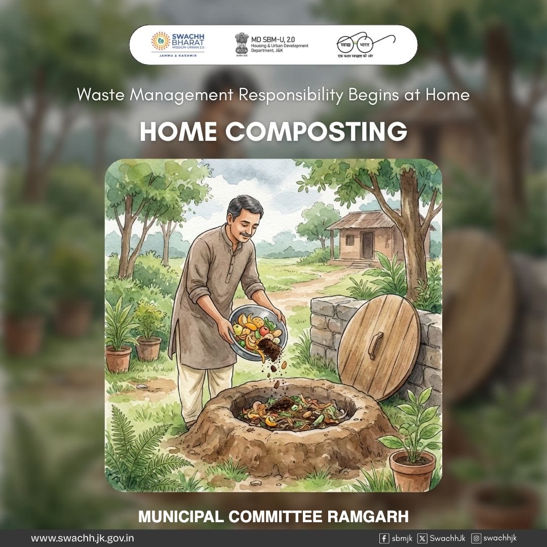 swachhramgarh's tweet photo. Waste Management Responsibility Begins at Home.
HOME COMPOSTING..
@JKHUDD1
@OfficeOfLGJandK
@SwachhBharatGov
@SwachhJk
#cleanRepublicDay
@dcsambaoffice
@JammuUlb
#cleanRepublicDay
@MoHUA_India
@SwachSurvekshan https://t.co/YzRFW3o7Px