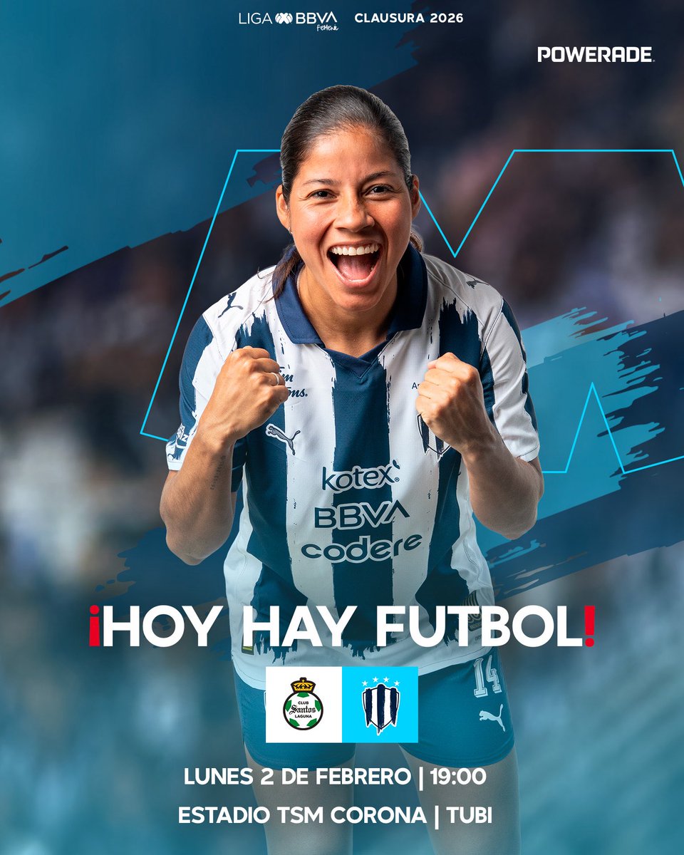 ¡HOY HAY FUTBOL! ⚽️

¡Hoy juegan la Rayadas! Ⓜ️

<a href="/PoweradeMx/">Powerade</a>
