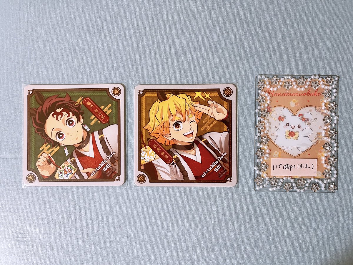 交換】 鬼滅の刃 ufotable カフェ コースター (譲) 炭治郎 善逸 (求