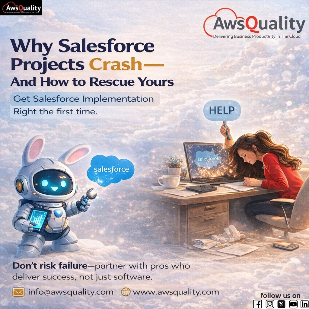 awsquality's tweet image. 🧠 Struggling with Salesforce challenges?
💡 AwsQuality helps US businesses turn Salesforce chaos into clarity.

📩 info@awsquality.com | 🌐 awsquality.com
#SalesforceConsulting #SalesforceCRM #CRM #USBusinesses #SmallBusinessUSA #TechSolutions #CRMExperts #AwsQuality