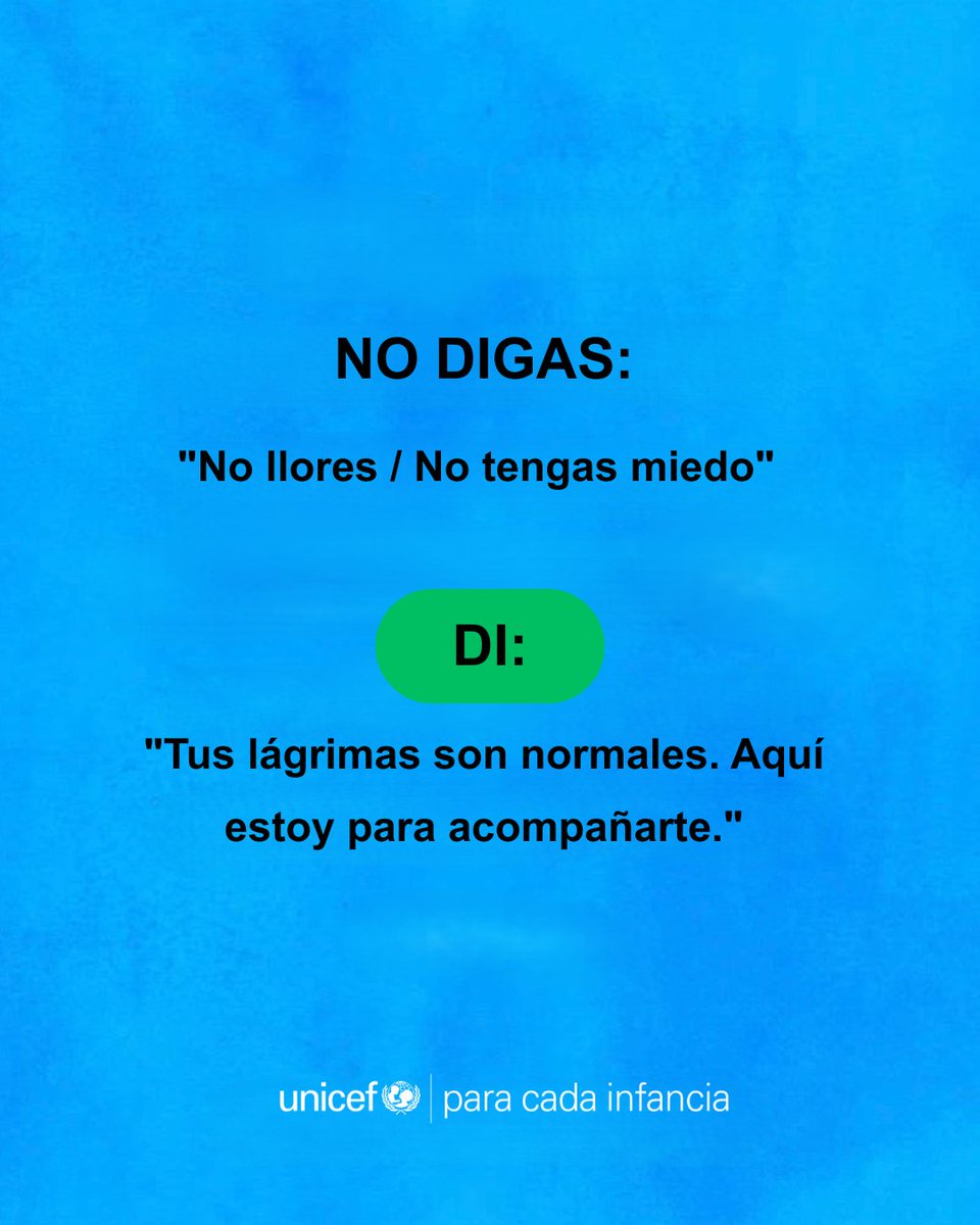 unicefvenezuela's tweet photo. En momentos difíciles los niños, niñas y adolescentes necesitan adultos disponibles y sensibles. Evita exponerles a demasiada información y usar expresiones que puedan generar más angustias. https://t.co/Fl4kG88t7W