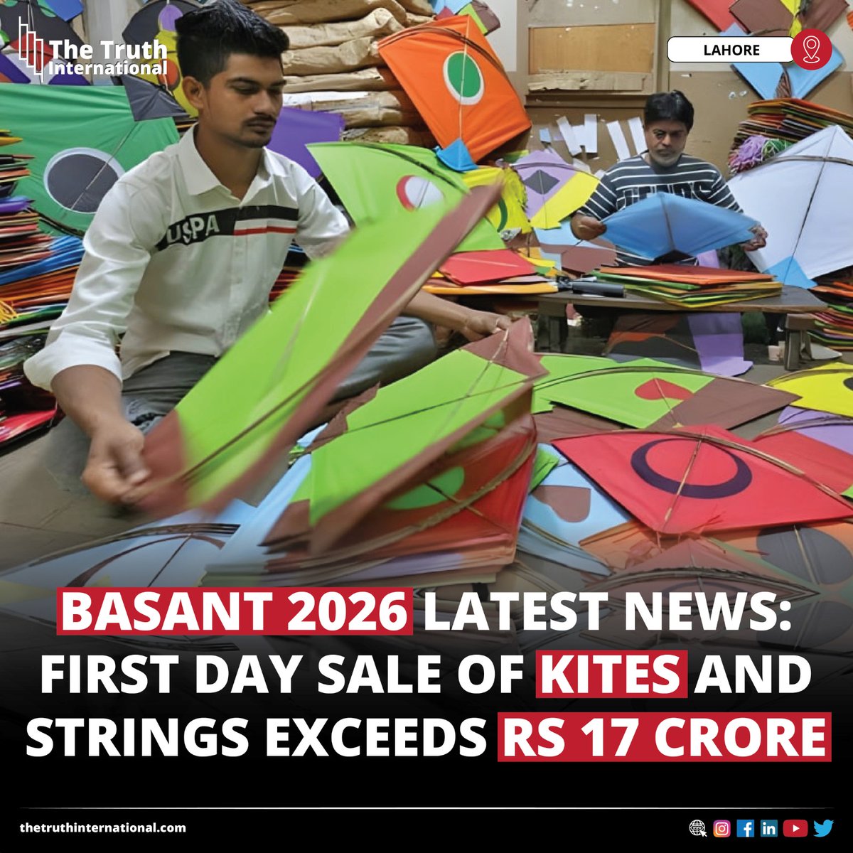ttimagazine's tweet photo. Basant 2026 latest news: First day sale of kites and strings exceeds Rs 17 Crore
For More:
https://t.co/tMQpxjAzIr
#Basant2026 #latestNews #Firstday #sale #kites #strings #exceeds #Rs17Crore #Lahore #PunjabGovt #CMMaryamNawaz https://t.co/3vaENvUVDq